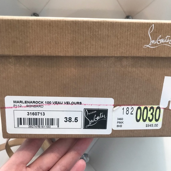 Christian Louboutin Marlenarock pink suede heels nude - Picture 3 of 8